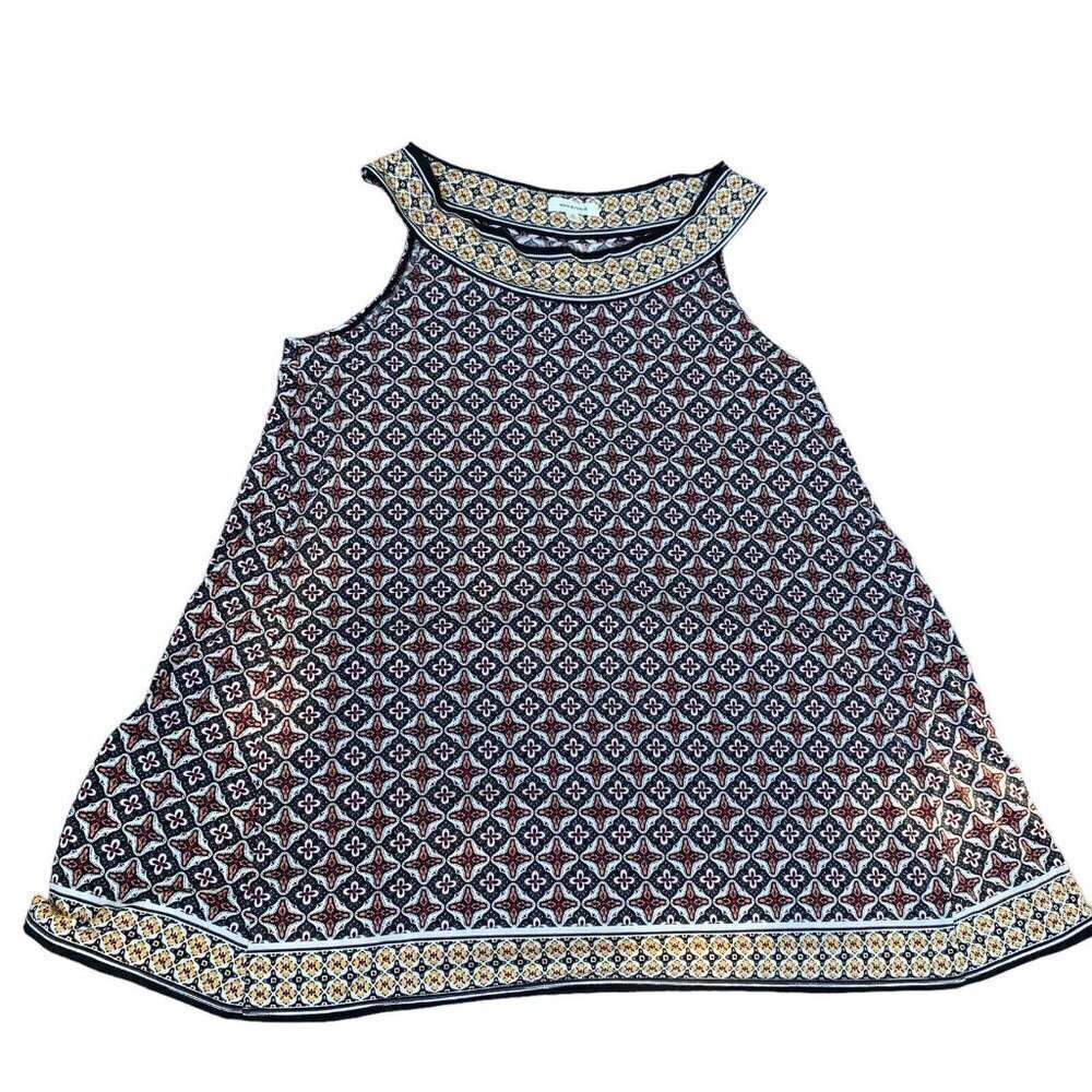 Max Studio Women Sleeveless Blouse Top Size Medium Geometric Patterned Print‌‌‌‌